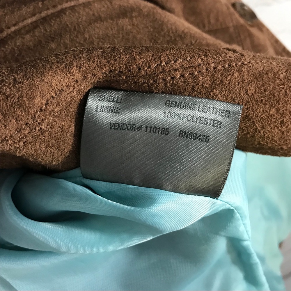 Wilson Suede Leather Brown Tailored Coat Large - Picture 10 of 10